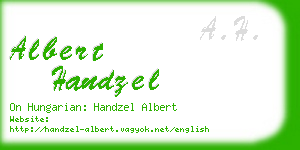 albert handzel business card
